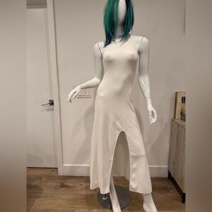 ALC long white stretchy racerback dress small